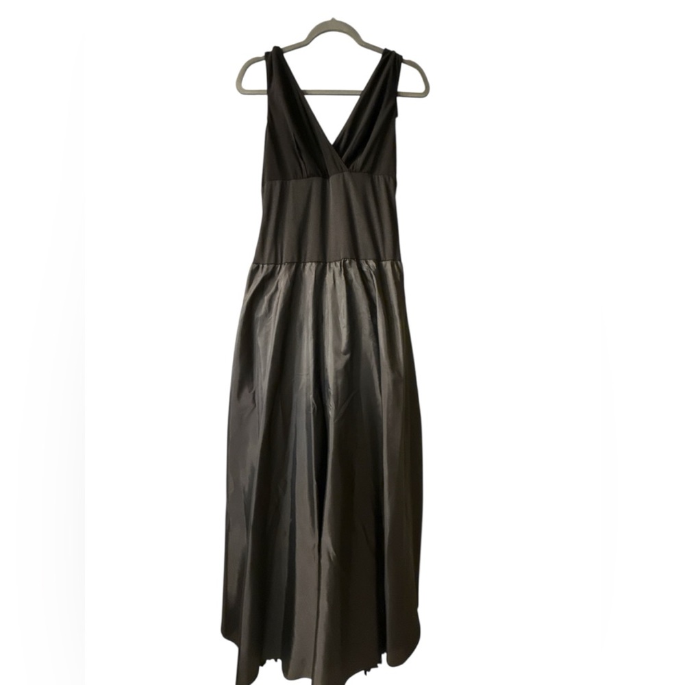 Fashion  Black and Green Pleated Maxi Gown - Picture 5 of 7